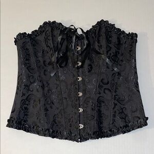 Black Brocade Corset Top